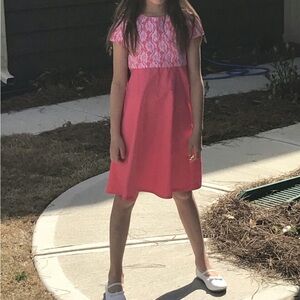 *3 for $15* Pink Dress ~ Girls Size 7~ Open Back